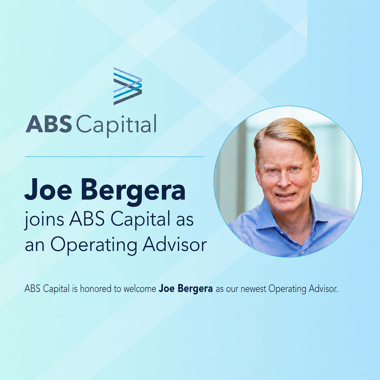 Joe Bergera joins ABS Capital as an Operating Advisor